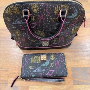 Dooney & Bourke Black Satchel with Multicolor Design